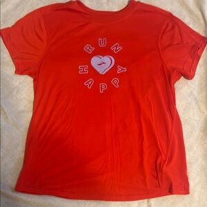 Brooks Red Short Sleeve Tee Vibrant Casual Cotton